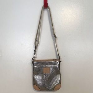 Metallic silver Coach purse